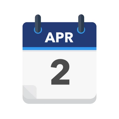 Calendar icon showing 2nd April