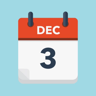 Calendar icon showing 3rd December